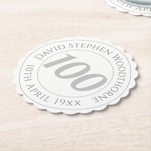 記念100誕生祝い ペーパーコースター (アングル)