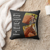 記念2パーソナライズされた写真モダンメモリアル クッション (ブランケット)