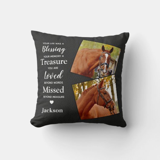 記念2パーソナライズされた写真モダンメモリアル クッション (正面)