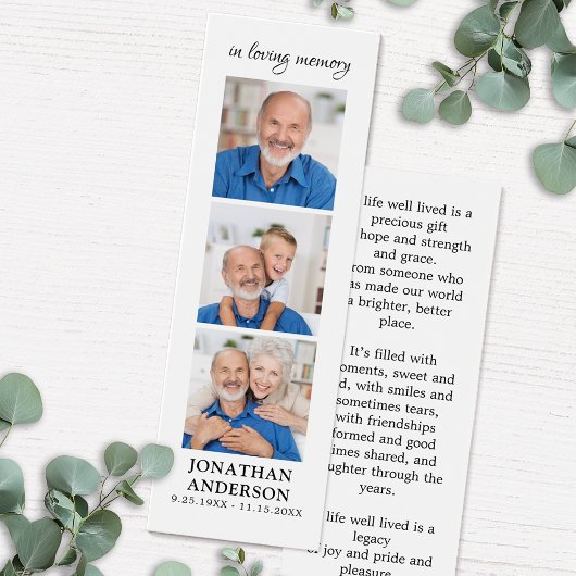 記念3モダン写真葬儀祈りの言葉しおり