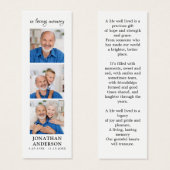 記念3モダン写真葬儀祈りの言葉しおり (正面&裏面)