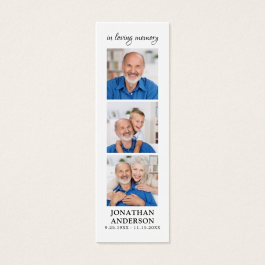 記念3モダン写真葬儀祈りの言葉しおり (正面)