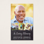 記念4エレガント写真葬儀祈りの言葉カード (正面)