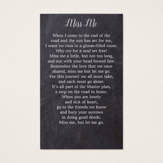 記念4エレガント写真葬儀祈りの言葉カード (裏面)