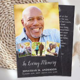 記念4エレガント写真葬儀祈りの言葉カード