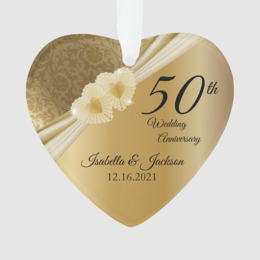 記念50日💞金ゴールド結婚記念日 オーナメント (正面)