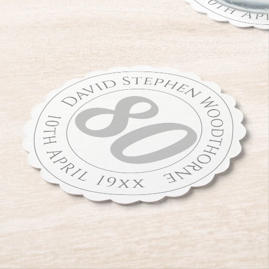 記念80誕生祝い ペーパーコースター (アングル)