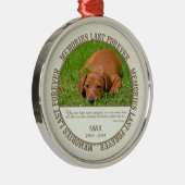 記念-犬の死亡-カスタム写真/名前 メタルオーナメント (右)