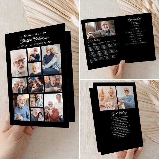 記念・葬式14枚コラージュ14枚モダン プログラム