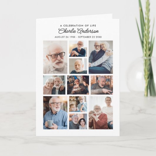 記念・葬式14枚コラージュ14枚モダン プログラム (正面)