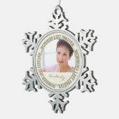 記念-記憶が永遠に残るカスタムの写真/名前 スノーフレークピューターオーナメント (右)