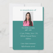 記憶お祝いライフバイク蝶 招待状 (裏面)