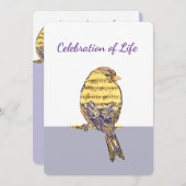 記憶お祝いライフミュージックバードミュージシャン 招待状 (正面/裏面)