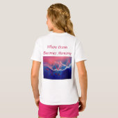 「記憶に変わる海」- ブルーグリーン Tシャツ (裏面フル)