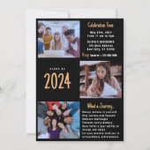 記憶に残る写真付きのモダンな卒業招待状 招待状 (裏面)