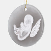 記憶に残る流産の詩の雪天使 セラミックオーナメント (左)