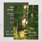 記憶に残る90年/誕生祝い-男性 招待状 (正面/裏面)