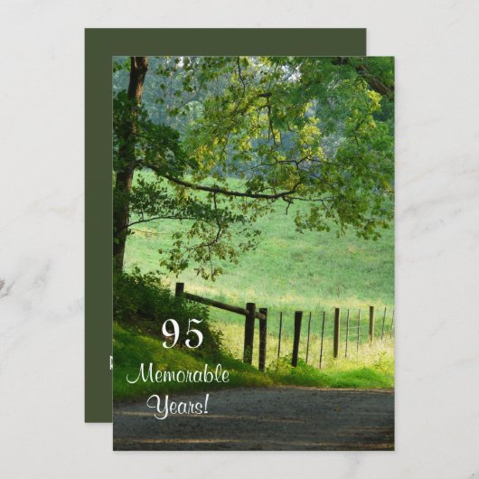 記憶に残る95年/誕生祝い-男性 招待状 (正面/裏面)