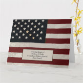 記憶に残る ヴィンテージ アメリカ国旗 退役軍人の日 カード (黄色い花)