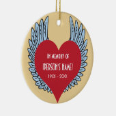 記憶に翼を持つハート セラミックオーナメント (右)