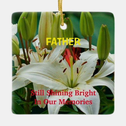 記憶に輝く残る追悼文 セラミックオーナメント (正面)