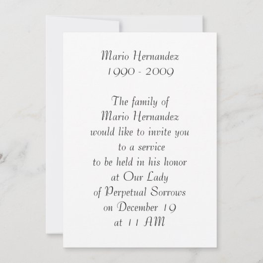 記憶に 招待状 (裏面)