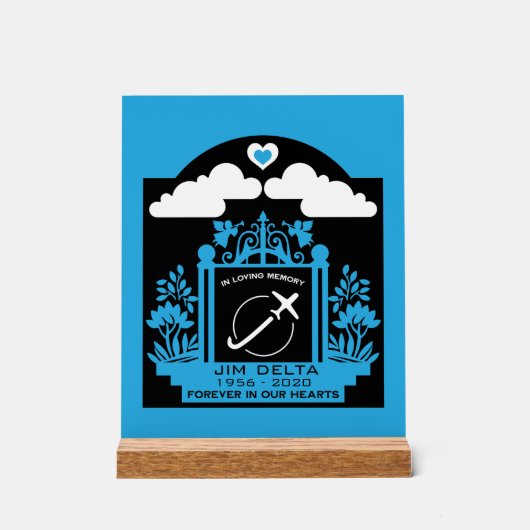 記憶の中でパイロットの葬儀ギフト アクリルサイン (正面)