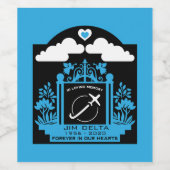 記憶の中でパイロットの葬儀ギフト ワインラベル (シングルラベル)