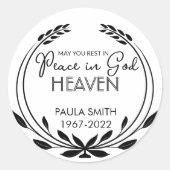 記憶の中で。神の御心に安らかに眠ってほしい….. ラウンドシール (正面)