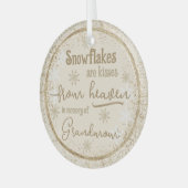 記憶の中の天国からの雪パーソナライズされた片 ガラスオーナメント (正面左)