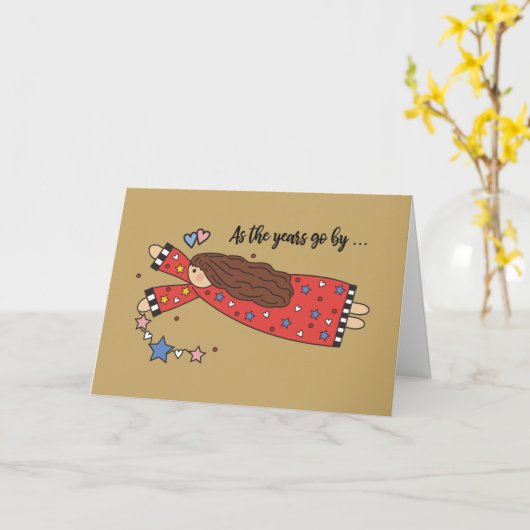 記憶の喪失の子供の悔やみや弔慰カントリーエンジェル カード (黄色い花)