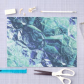 記憶の断片、青と緑： 薄葉紙 (クラフト)