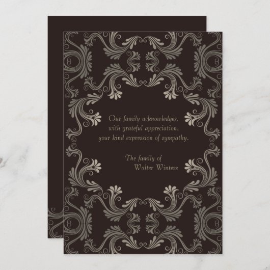 記憶の死別はノート感謝していしています サンキューカード (正面/裏面)