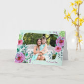 記憶の母の日の折られた写真カード カード (黄色い花)