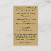 記憶の確認金ゴールド鳩の聖札 – 名刺 (裏面)