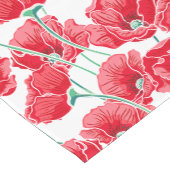 記憶の赤いケシ分野の花柄パターン ショートテーブルランナー (コーナー)