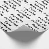 記憶は生きているオン黒いプリント回顧録の衰退します ラッピングペーパー (角)