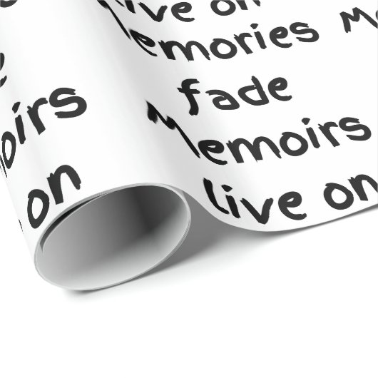 記憶は生きているオン黒いプリント回顧録の衰退します ラッピングペーパー (ロールコーナー)