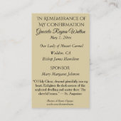 記憶は確認の女の子の神聖なカードを確認します -- 名刺 (裏面)