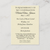 記憶は確認の男の子の神聖なカードを確認します -- 名刺 (裏面)