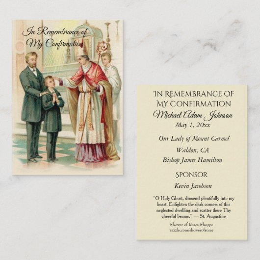 記憶は確認の男の子の神聖なカードを確認します -- 名刺 (正面/裏面)