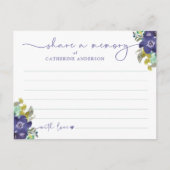 記憶を共有する 花の優雅なスクリプト葬儀 ポストカード (正面)