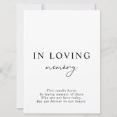 記憶を愛する白いミニマ結婚リスト 招待状 (正面)