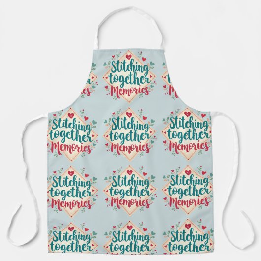 記憶を縫い合わせる　刺繍アート エプロン (正面)