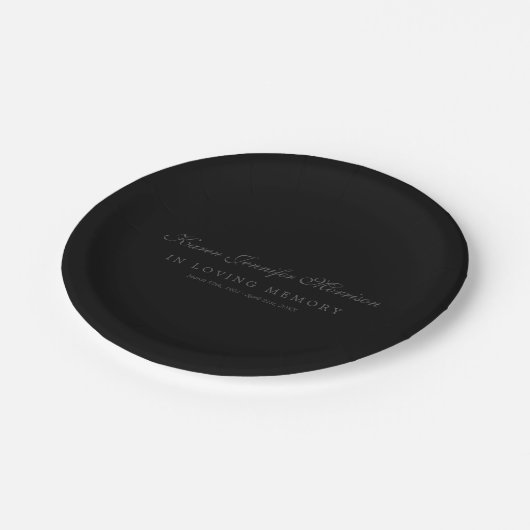 記憶エレガントを愛する黒字の名前 ペーパープレート (アングル)