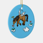 記憶オーナメントの馬の天使 セラミックオーナメント (右)