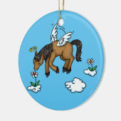 記憶オーナメントの馬の天使 セラミックオーナメント (左)