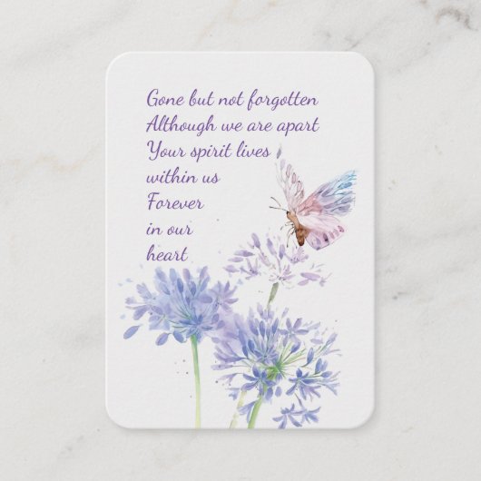 記憶カスタム記念メモリカードバタフライ 名刺 (正面)