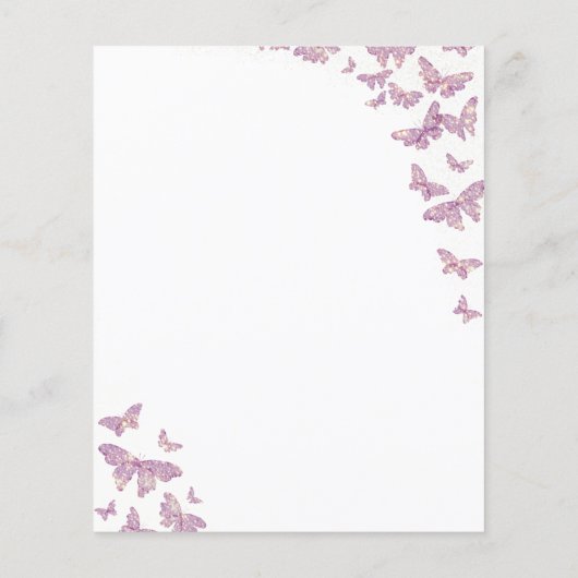 記憶ゲームを持つ紫色の蝶ブライダルシャワー (裏面)