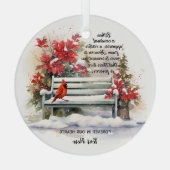 記憶パーソナライズされたする ガラスオーナメント (裏面)